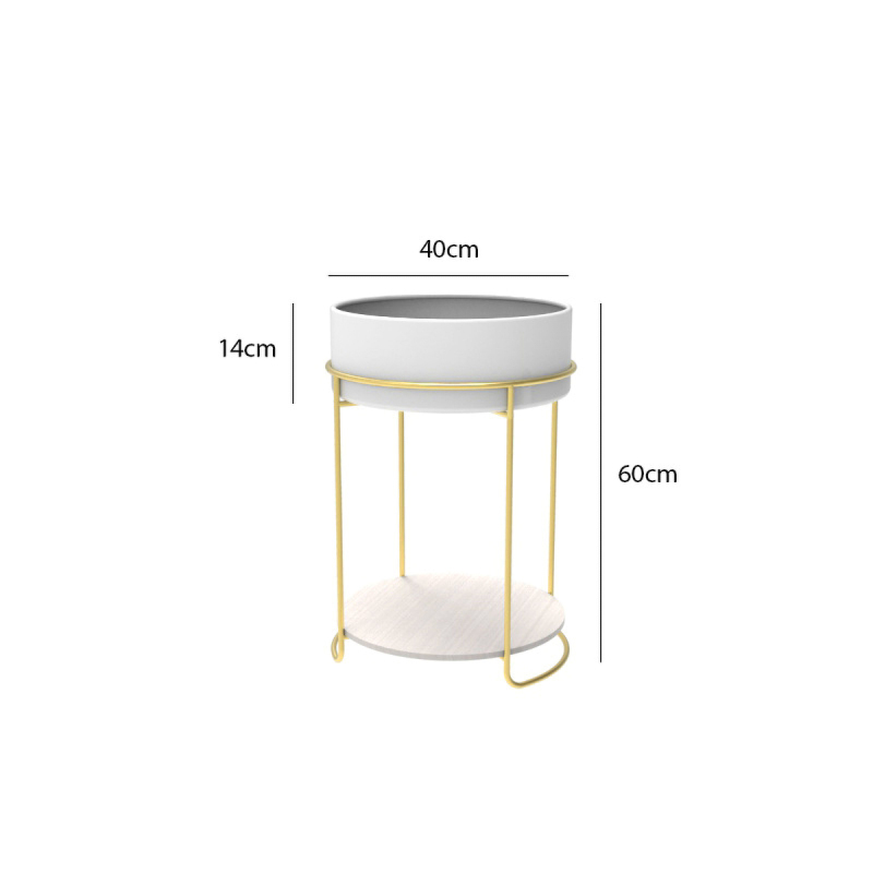 Matorino -Round Side Table, Metal 2 Tier Tray Metal End Table for Sofa Living Room Tea Table Small Spaces.