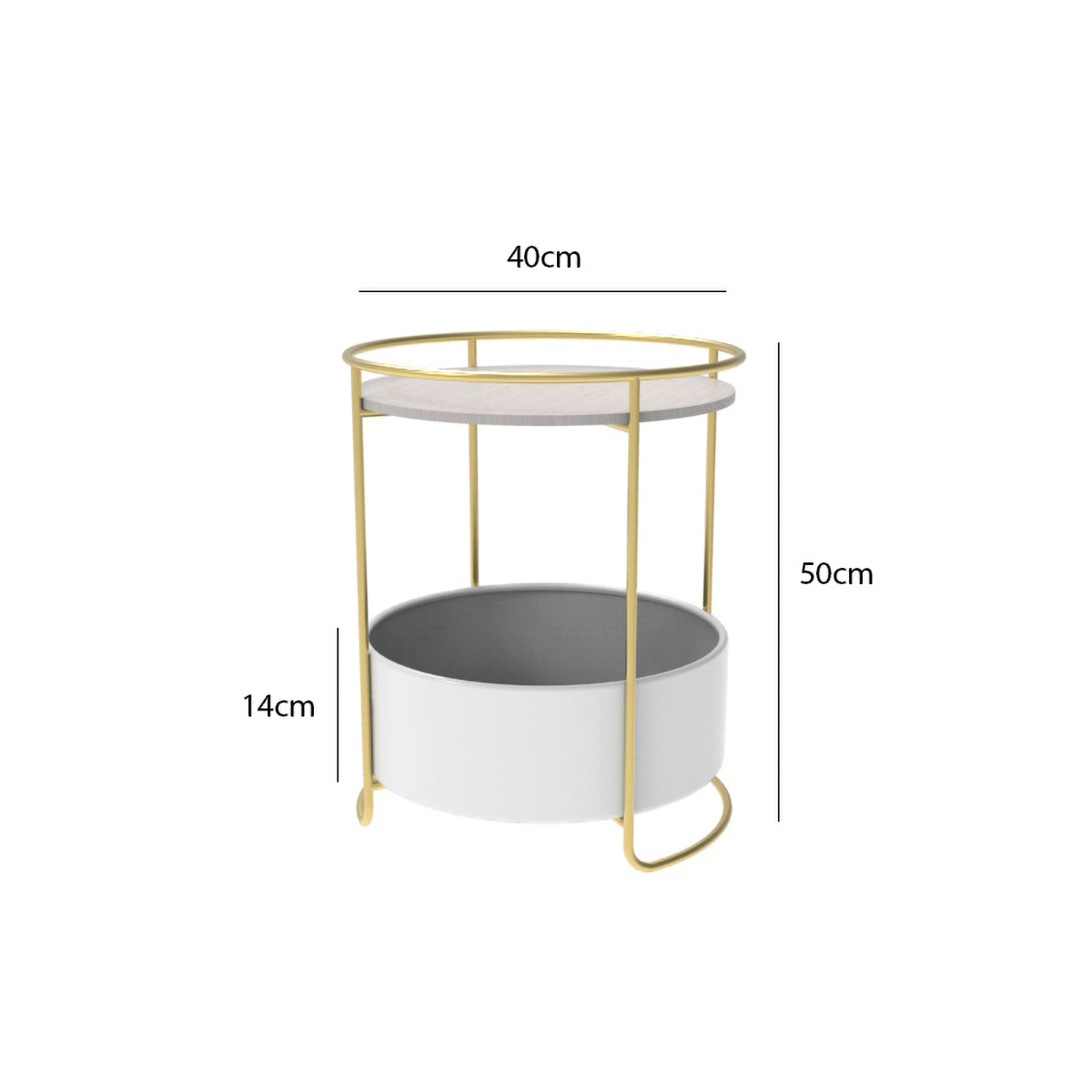 Matorino -Round Side Table, Metal 2 Tier Tray Metal End Table for Sofa Living Room Tea Table Small Spaces.
