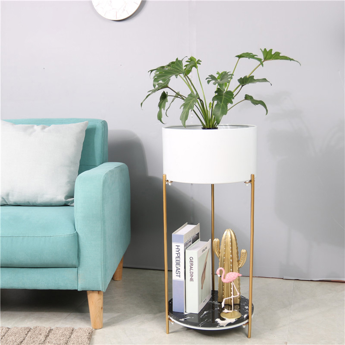Matorino -Small Round Table Set of 2, End Tables Living Room, Side Tables for Small Spaces, 2 Tiers Rustic Accent Tables, Night Stands for Bedrooms, Coffee Tables With Storage Shelf.