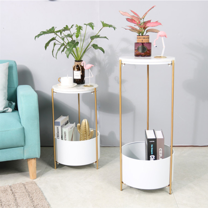 Matorino -Small Round Table Set of 2, End Tables Living Room, Side Tables for Small Spaces, 2 Tiers Rustic Accent Tables, Night Stands for Bedrooms, Coffee Tables With Storage Shelf.
