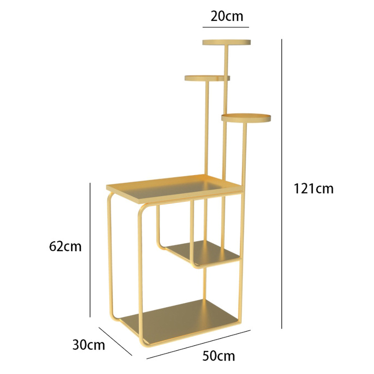 Matorino -3 Tier End Table, Flower Pot Stand, Tall Side Table with Storage, Small Nightstand for Small Spaces, Metal Frame, For Living Room, Bedroom, Sofa Couch, Hall.
