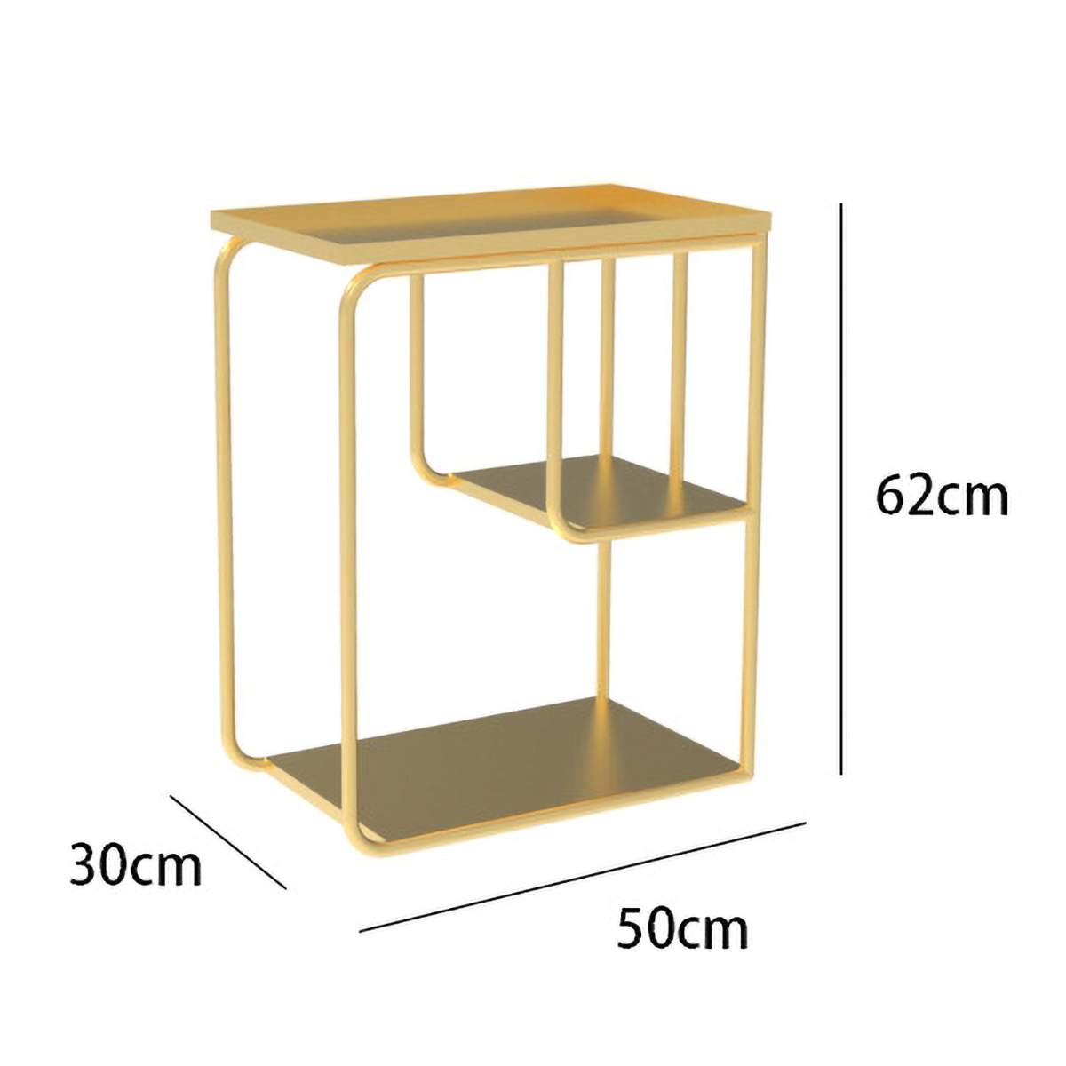 Matorino -3 Tier End Table, Flower Pot Stand, Tall Side Table with Storage, Small Nightstand for Small Spaces, Metal Frame, For Living Room, Bedroom, Sofa Couch, Hall.