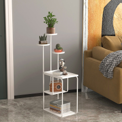 Matorino -3 Tier End Table, Flower Pot Stand, Tall Side Table with Storage, Small Nightstand for Small Spaces, Metal Frame, For Living Room, Bedroom, Sofa Couch, Hall.