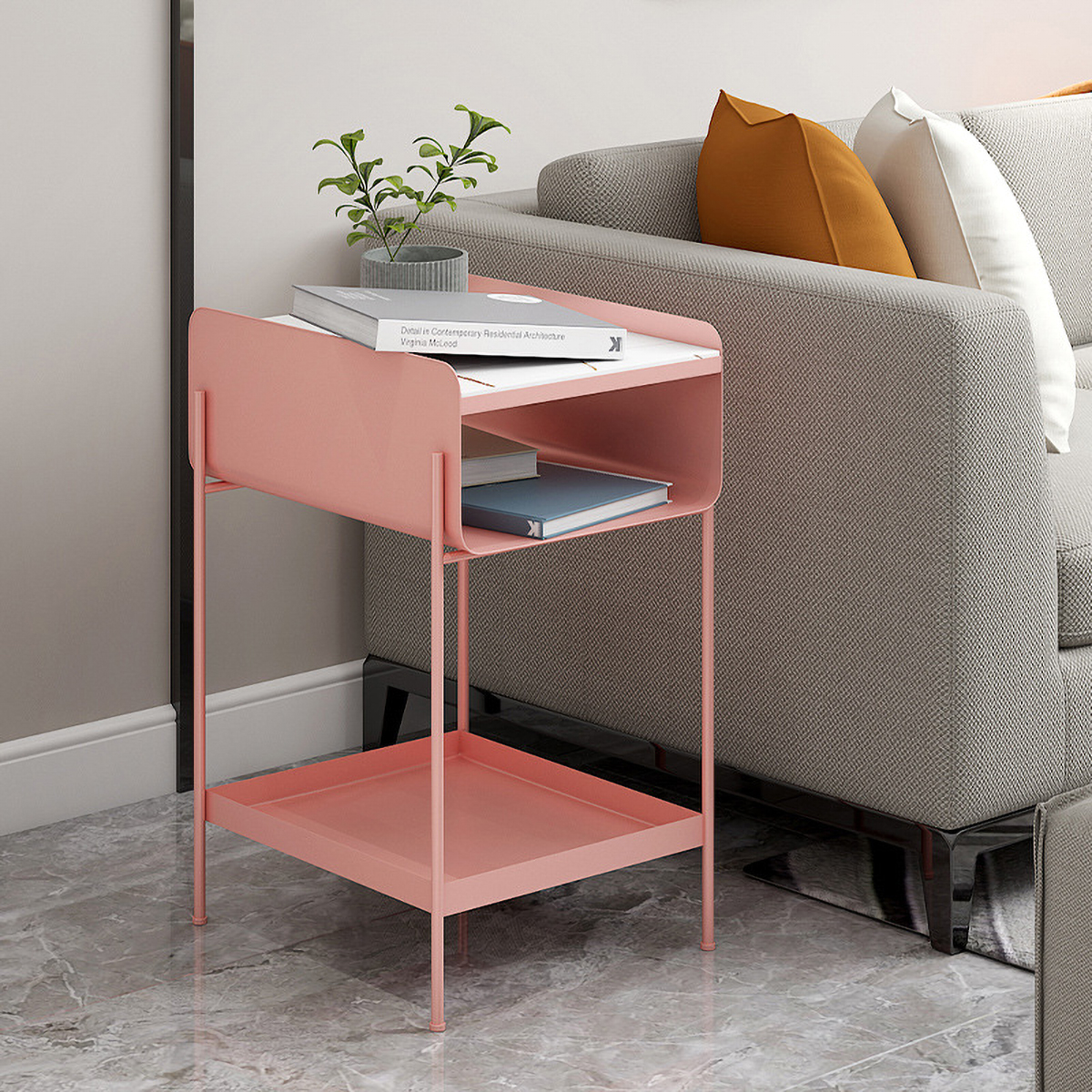 Matorino -Small Bed Side Table for Small Spaces,Mid Century Modern Nightstand End Table with Storage, Book Table for Bedroom Living Room.