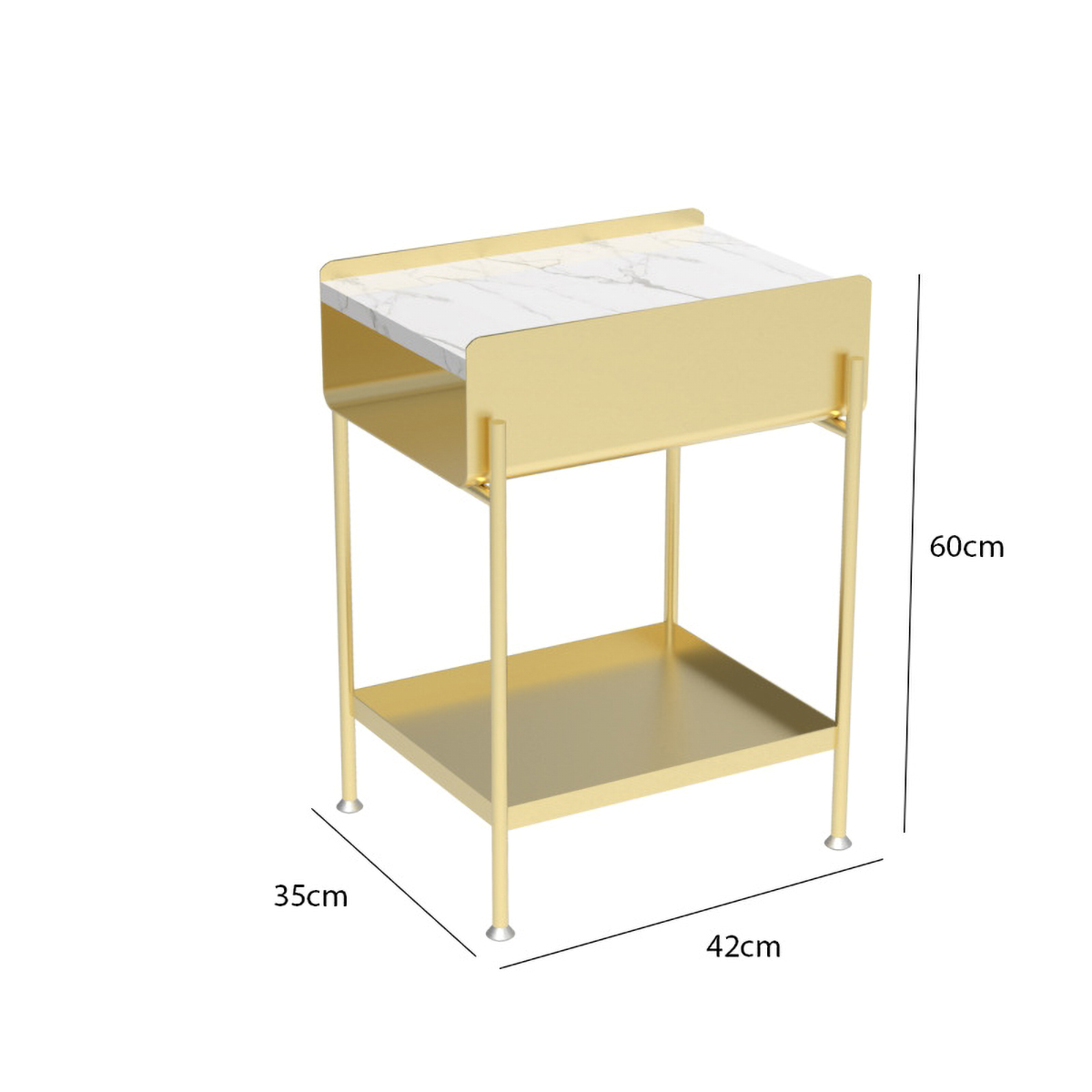 Matorino -Small Bed Side Table for Small Spaces,Mid Century Modern Nightstand End Table with Storage, Book Table for Bedroom Living Room.