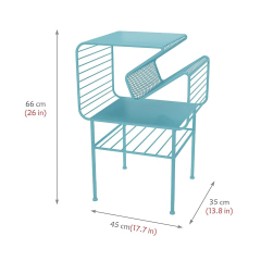 Matorino -Corner Side Table and End Table for Small Spaces, Coffee Desk for Living Room and Bedroom Balcony, Floor Newspaper Magazine Rack, Sturdy Metal Frame.