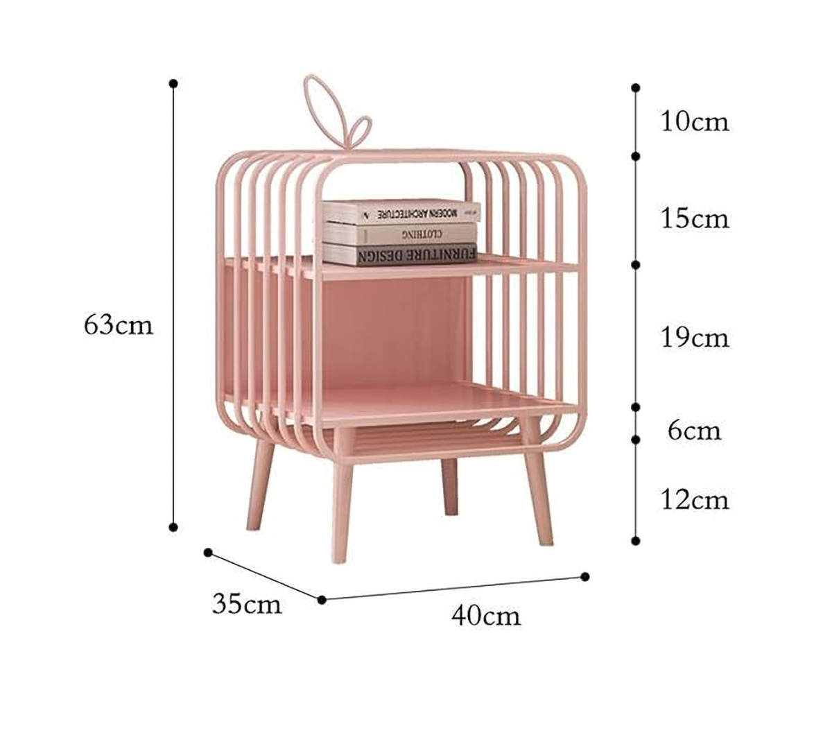 Matorino -Corner Side Table and End Table for Small Spaces, Coffee Desk for Living Room and Bedroom Balcony, Floor Newspaper Magazine Rack, Sturdy Metal Frame.
