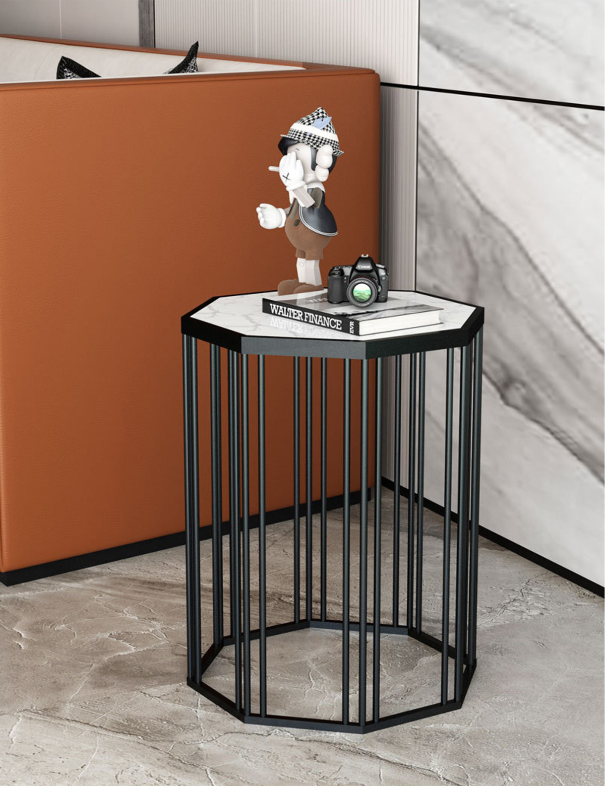 Matorino -Side Table Round Metal End Table Sofa Table Modern Side Table, Flower Stand Lamp Table Bedside Tables for Living Room, Entryway Corner Table.