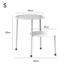 Matorino -Metal 2 Tier Accent Table with Shaded Glass Top, Mini Coffee Table, Nordic Minimalist Small Round Sofa Side Table.