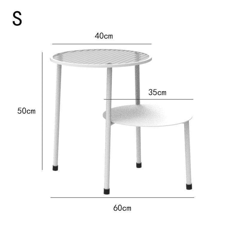 Matorino -Metal 2 Tier Accent Table with Shaded Glass Top, Mini Coffee Table, Nordic Minimalist Small Round Sofa Side Table.