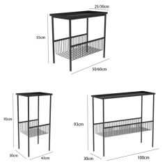 Matorino -Tables End Modern Metal Sofa Side with Storage Organizer Basket, Small Spaces Coffee Tea End.