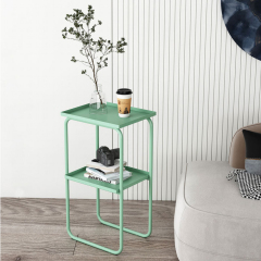 Matorino -Best End Table 2 Tier Coffee Table, Metal End Table Simple Style Side Table, Easy to Assemble Sofa Table for Living Room, Outdoor Center Table, Fashion Furniture.
