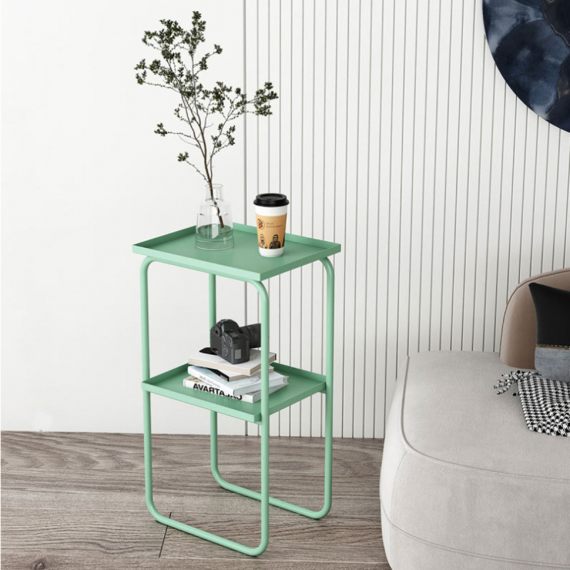 Matorino -Best End Table 2 Tier Coffee Table, Metal End Table Simple Style Side Table, Easy to Assemble Sofa Table for Living Room, Outdoor Center Table, Fashion Furniture.