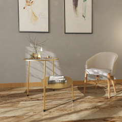 Matorino -Metal 2 Tier Accent Table with Shaded Glass Top, Mini Coffee Table, Nordic Minimalist Small Round Sofa Side Table.