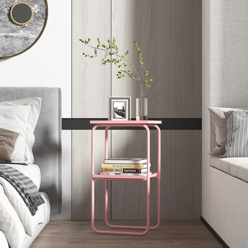 Matorino -Best End Table 2 Tier Coffee Table, Metal End Table Simple Style Side Table, Easy to Assemble Sofa Table for Living Room, Outdoor Center Table, Fashion Furniture.