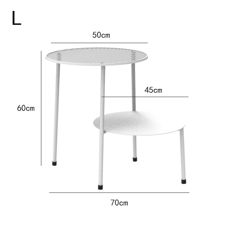 Matorino -Metal 2 Tier Accent Table with Shaded Glass Top, Mini Coffee Table, Nordic Minimalist Small Round Sofa Side Table.