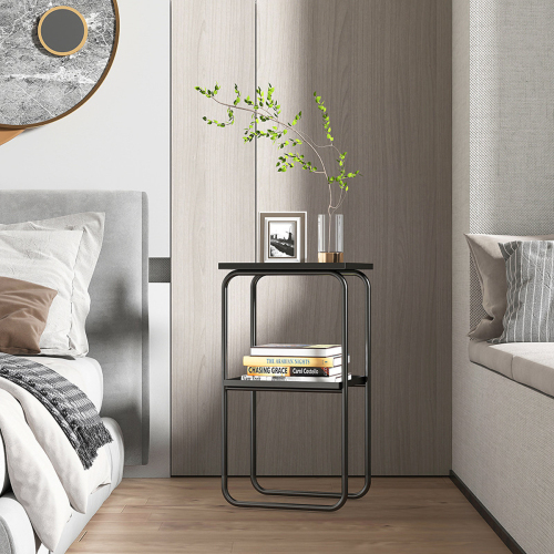 Matorino -Best End Table 2 Tier Coffee Table, Metal End Table Simple Style Side Table, Easy to Assemble Sofa Table for Living Room, Outdoor Center Table, Fashion Furniture.