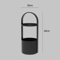 Matorino -Portable Coffee Table with Handle and Storage Basket, Nordic Light Luxury Creative Sofa Side Table, Corner Table Storage Racks, Accent Table for Living Room Bedroom.