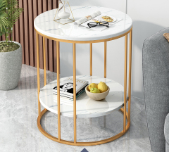 Matorino -Round Coffee and Side Accent End Table for Living Room with Metal & Engineered Wood Tabletop and Metal Frame.
