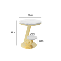 Matorino -Luxury Marble Sofa Side Table, Corner Table For Living Room, Sofa End Table, Small Round Coffee Table.