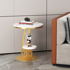 Matorino -Luxury Marble Sofa Side Table, Corner Table For Living Room, Sofa End Table, Small Round Coffee Table.