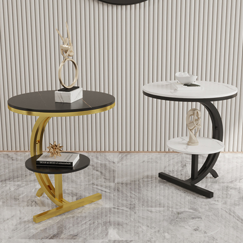 Matorino -Luxury Marble Sofa Side Table, Corner Table For Living Room, Sofa End Table, Small Round Coffee Table.