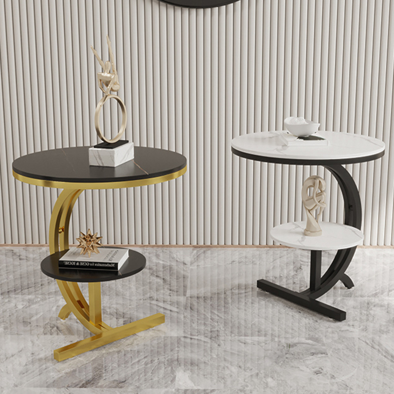 Matorino -Luxury Marble Sofa Side Table, Corner Table For Living Room, Sofa End Table, Small Round Coffee Table.