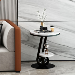 Matorino -Luxury Marble Sofa Side Table, Corner Table For Living Room, Sofa End Table, Small Round Coffee Table.