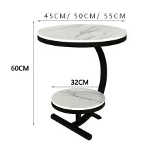 Matorino -Luxury Marble Sofa Side Table, Corner Table For Living Room, Sofa End Table, Small Round Coffee Table.