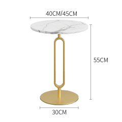 Matorino -End Table for Sofa, Stylish Round Marble Side Tables with Metal Base, Balcony Entryway Hallway Accent Table.