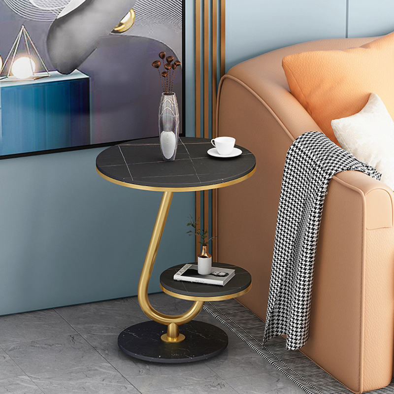 Matorino -Luxury Marble End Table Decor, Round Coffee Table for Home & Living Room, Gold Coffee Table, Outdoor & Indoor Furniture.