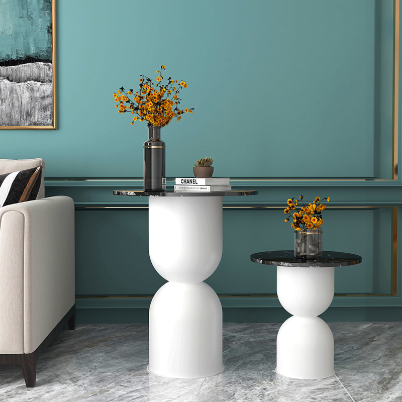 Matorino -Nordic Creative Side Table, Modern Ins Living Room Small round Table, Sofa Small Coffee Table, Side Cabinet, round Iron Corner Table.