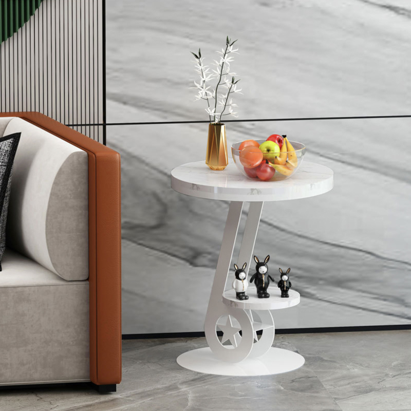 Matorino -Luxury Marble Sofa Side Table, Corner Table For Living Room, Sofa End Table, Small Round Coffee Table.