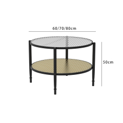 Matorino -Rustic Rattan Coffee Table, Nordic Living Room Coffee Tables With Storage, Entrance Hall Furniture.