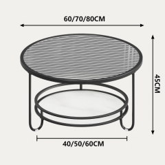 Matorino -Stylish and Practical Modern Round Glass Coffee Table, with Storage Included and Tempered Glass Top.