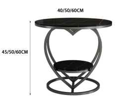 Matorino -Home End Table, Metal Nightstand, Coffee Round Table, Sofa Side Snack Table with Drawer Storage, 2-Tier Style Table for Living Room Bedroom.