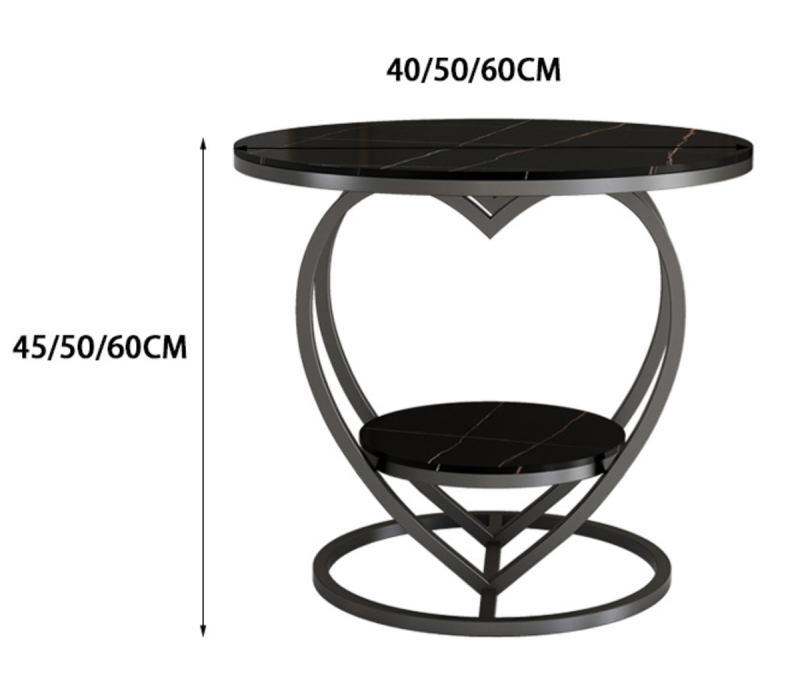 Matorino -Home End Table, Metal Nightstand, Coffee Round Table, Sofa Side Snack Table with Drawer Storage, 2-Tier Style Table for Living Room Bedroom.