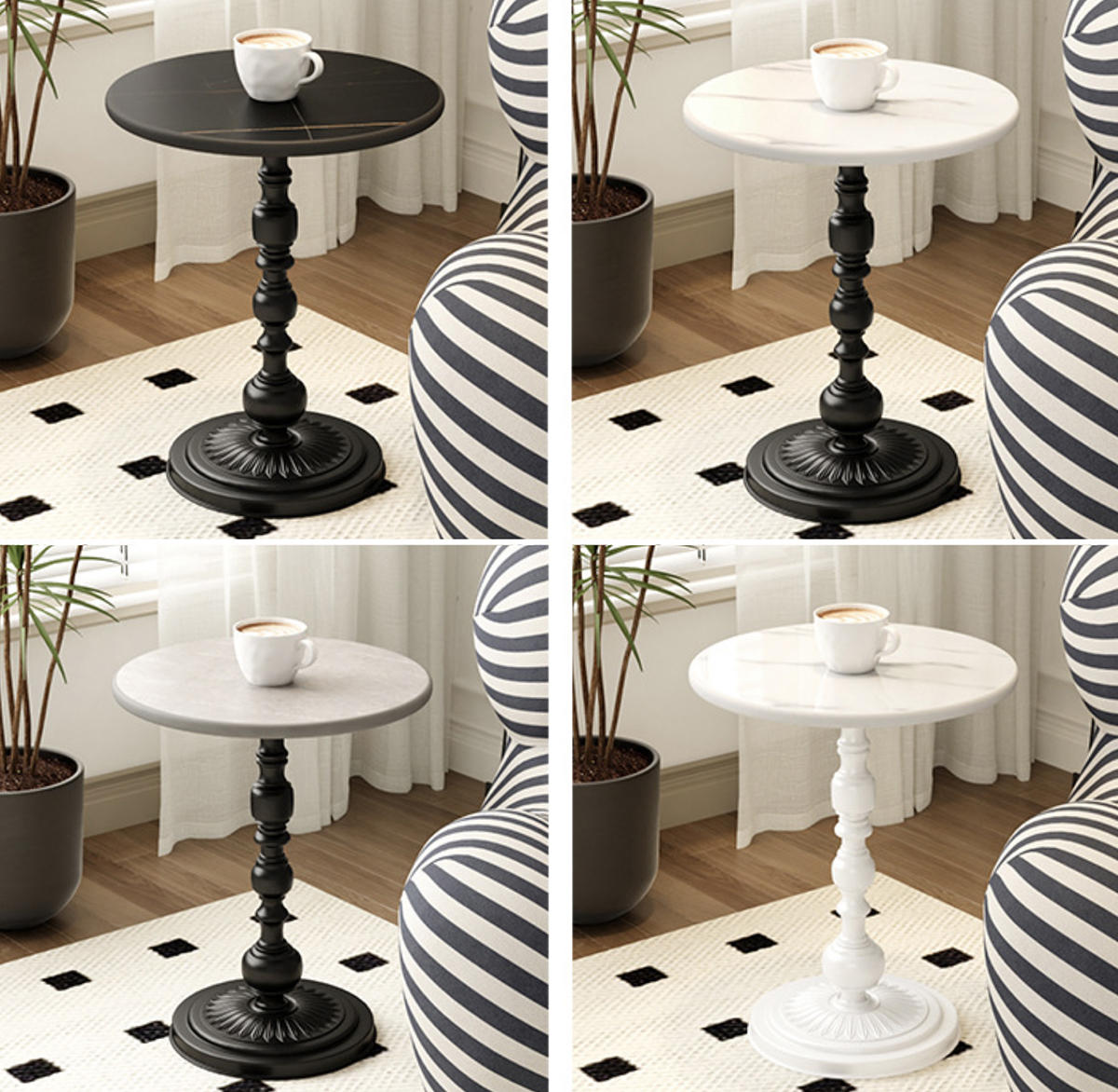 Matorino -Simple Iron Side Table, Living Room Sofa Round Table, Small Apartment Coffee Table, Metal Material， Assemble And Install