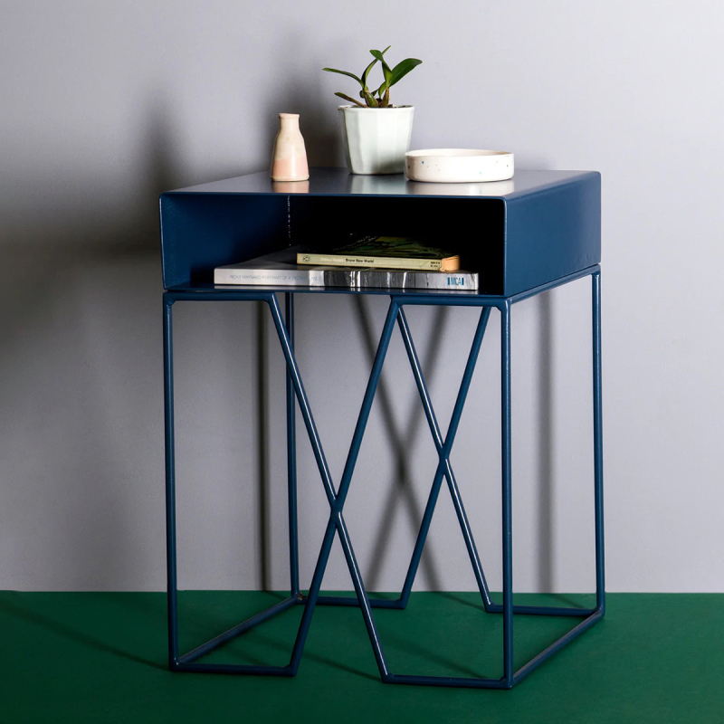 Matorino -New Iron Art Coffee Table, Rectangular Metal Side Table, Simple Personality All-Match Sofa End Table, Small Double Corner End Sofa Table.