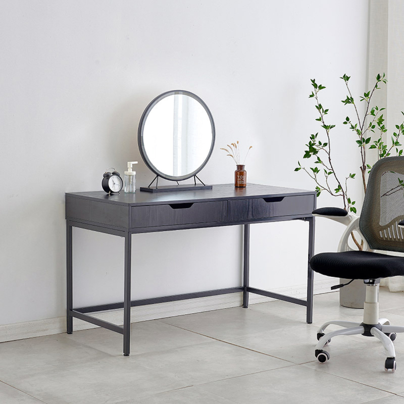 Matorino -Computer Desk with 2 Storage Drawers, Home Office Desk with Steel Frame, Simple Study Writing Workstation, Makeup Vanity Console Table for Living Room, Bedroom.