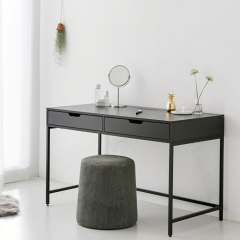 Matorino -Computer Desk with 2 Storage Drawers, Home Office Desk with Steel Frame, Simple Study Writing Workstation, Makeup Vanity Console Table for Living Room, Bedroom.