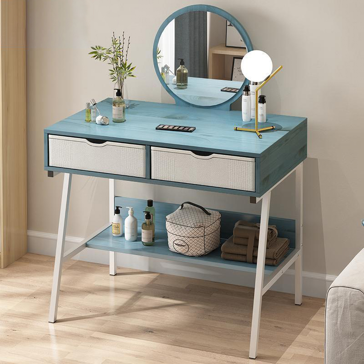 Matorino -Makeup Vanity Console Table with 2 Drawers for Bedroom, Small Computer Desk for Living Room, Home Office Desk for Writing Study.