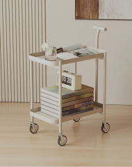 Matorino -2 Tier Trolley, Rolling Metal Storage Organizer - Mobile Utility Cart, Kitchen Cart with Caster Wheels, Organizer Serving Cart.