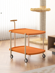 Matorino -2 Tier Trolley, Rolling Metal Storage Organizer - Mobile Utility Cart, Kitchen Cart with Caster Wheels, Organizer Serving Cart.