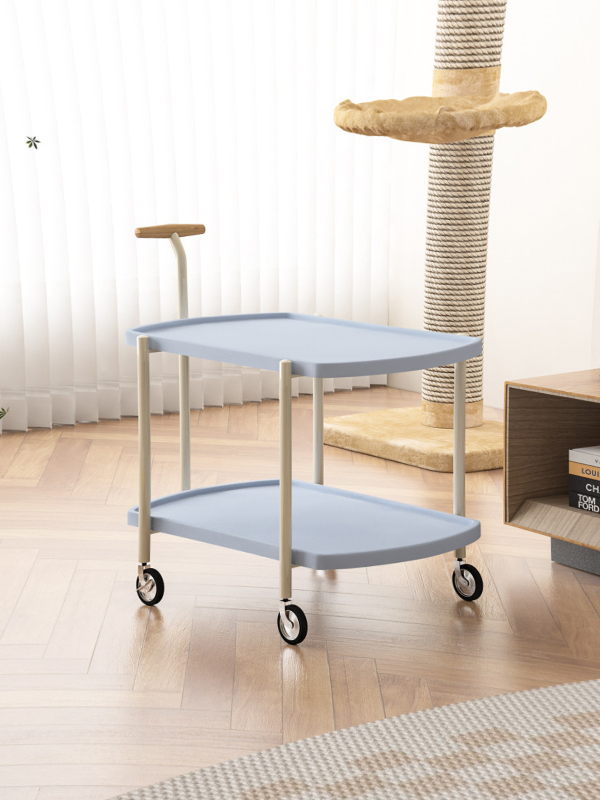 Matorino -2 Tier Trolley, Rolling Metal Storage Organizer - Mobile Utility Cart, Kitchen Cart with Caster Wheels, Organizer Serving Cart.