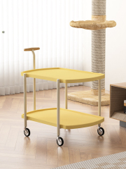Matorino -2 Tier Trolley, Rolling Metal Storage Organizer - Mobile Utility Cart, Kitchen Cart with Caster Wheels, Organizer Serving Cart.
