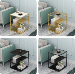 Matorino - Double Layer Side Tables for Dining Room, Metal Coffee Table for Living Room, Creative Side Tables, Simple Sofa End Table.