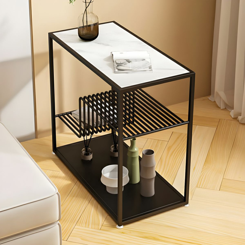 Matorino - Double Layer Side Tables for Dining Room, Metal Coffee Table for Living Room, Creative Side Tables, Simple Sofa End Table.