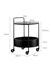 Matorino -Round Bar Cart with Wheels, Rolling Serving Cart, Mobile Storage Rack Suitable for Home Kitchen, Club, Living Room, Thanksgiving, Christmas, New Year