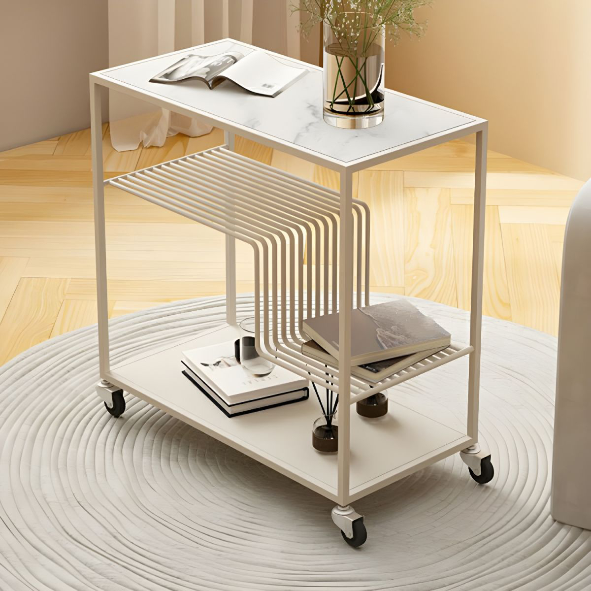 Matorino - Double Layer Side Tables for Dining Room, Metal Coffee Table for Living Room, Creative Side Tables, Simple Sofa End Table.